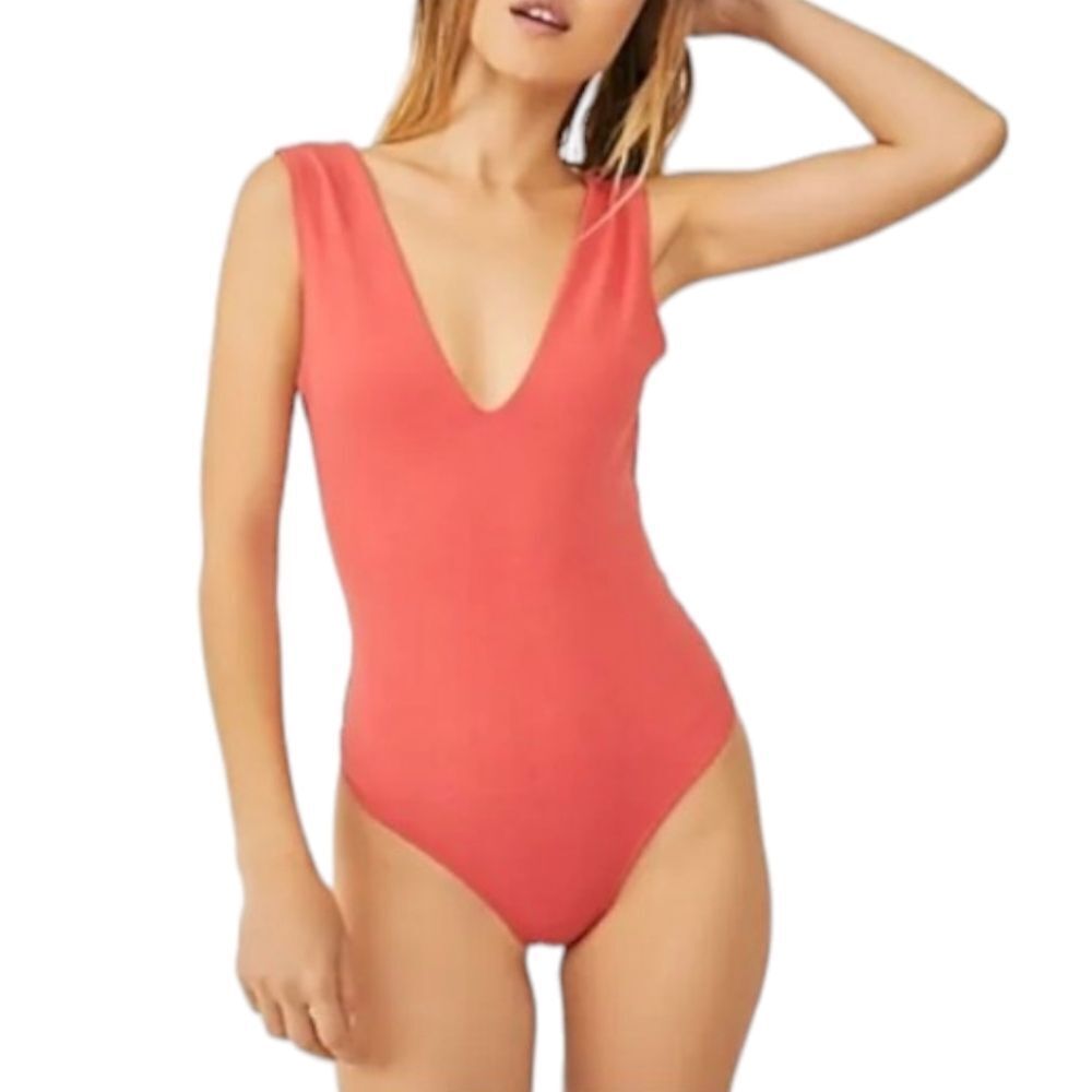 Free People Electro Pop Seamless Keep It Sleek Thong Bodysuit Sz XS Mesh Lined